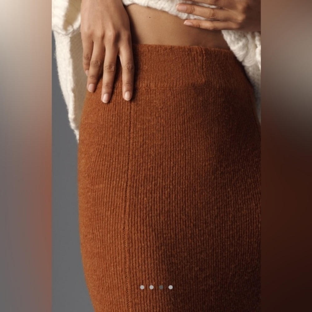 💘 Anthropologie Maeve Fit & Flare Sweater Midi Skirt - Picture 3 of 9
